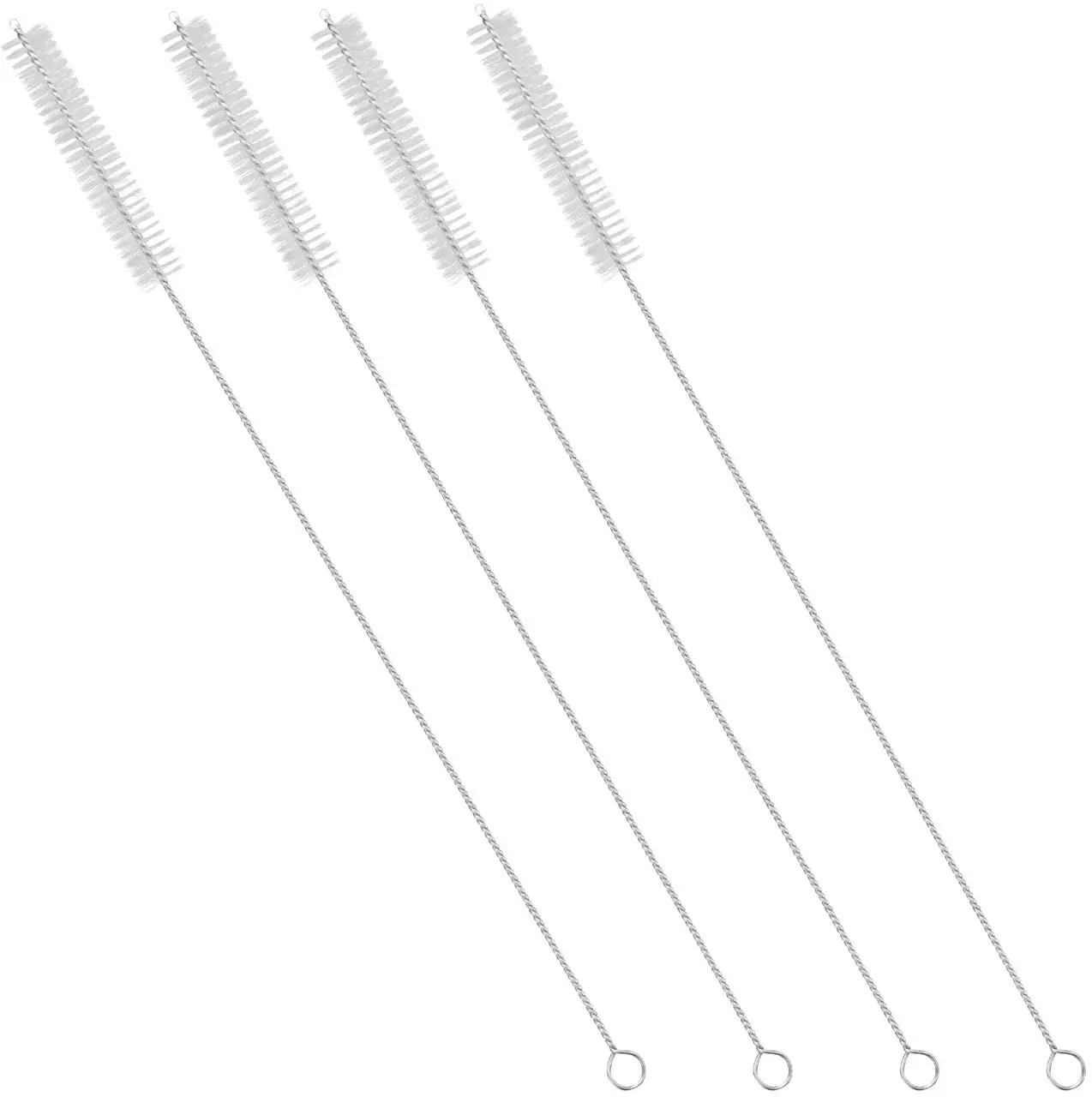 

Silver Straw Cleaning Brush Reusable Hand Stainless Steel Soft Hair Supplies Cup Tool Bristle Test Tube Brush