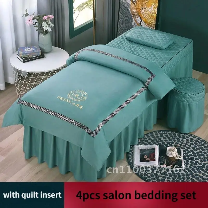 Фото Nordic Spa 4 шт., покрывало для салона красоты, массажные наборы, наволочка, постельное белье Sabanas, стильная постельная юбка, чехол StoolCover, Dulvet №1