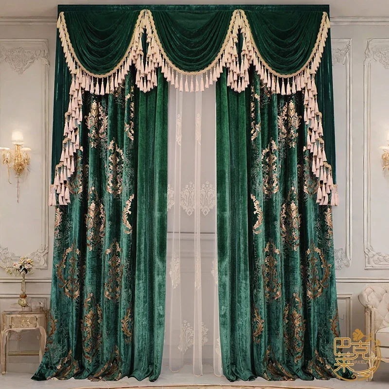 Темно-зеленые высококачественные настраиваемые настоящие бархатные вышитые