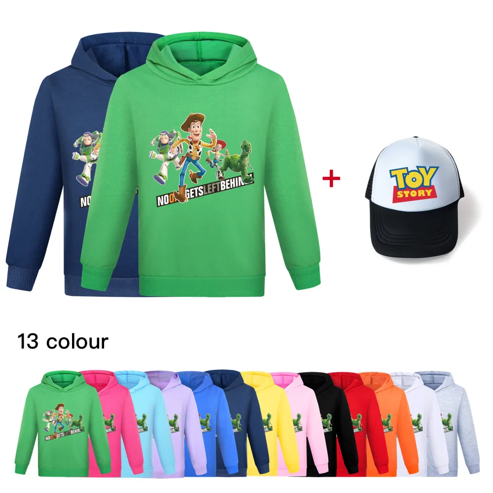 

Disney Kids Girls Cartoon Toy Story Princess Cotton Print Hoodie + Hat Autumn Boys Clothes Long Sleeve Pullover