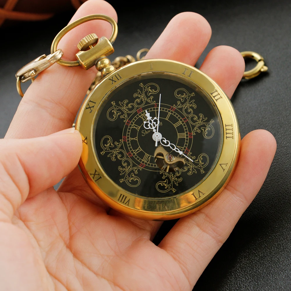 Vintage Bronze Carved Mechanical Pocket Watch High Quality Unisex Necklace Pendant Jewelry Gift for Men and Women Religio PJX911
