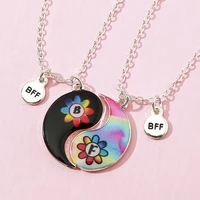 2pcsset tai chi yin yang bf pendant best friend zinc alloy bff necklace for kids children girl friendship jewelry gifts