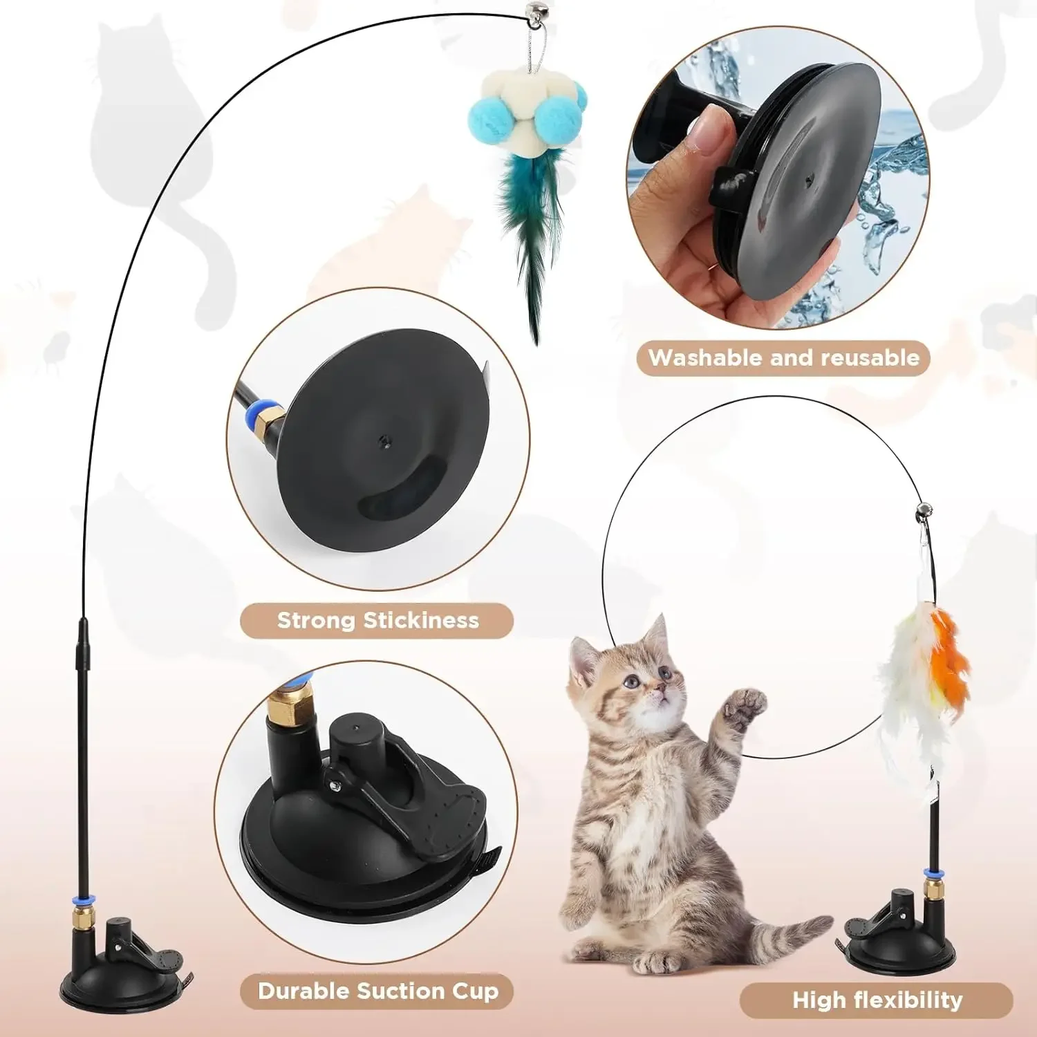 15 шт. игрушки для кошек перья искусственная игрушка котят с супер присоской