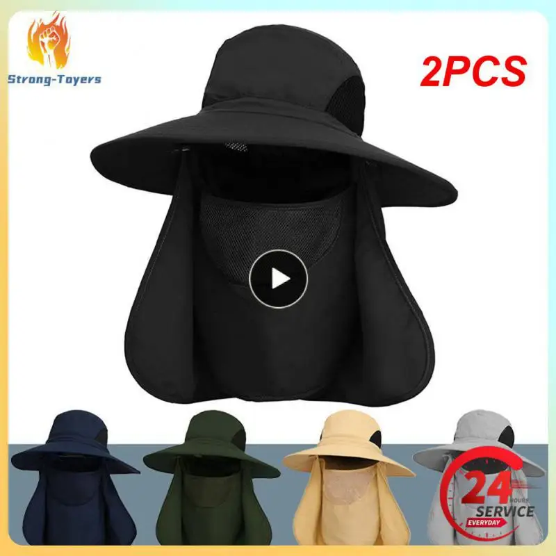 

2PCS Fishing Hat Fits All Fishing Bucket Hats Unisex Large Brim Sun Hat Hiking Sun Protection Hats Sun Cap Fisherman Hat Quick