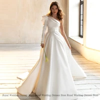 high quality a line wedding dresses sashes one shoulder sashes print draped 2022 brush summer floor length gowns robe de ma