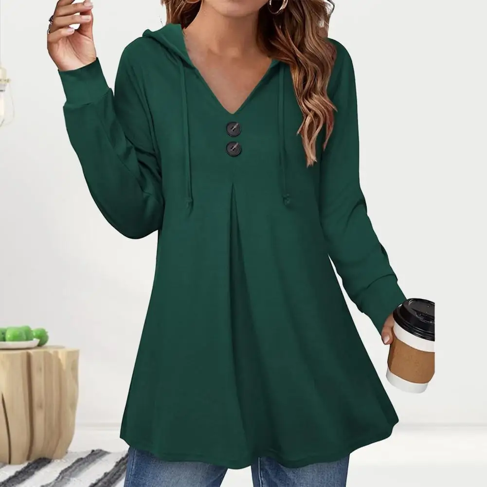 

Шикарный пуловер, свитшот, платье, стильный подол, теплый Эластичный Женский пуловер, однотонная простая туника, толстовка с капюшоном