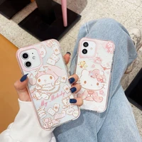 sanrio hello kitty melody phone cases for iphone 13 12 11 pro max xr xs max 8 x 7 se 2022 y2kgirl soft silicone cover gift