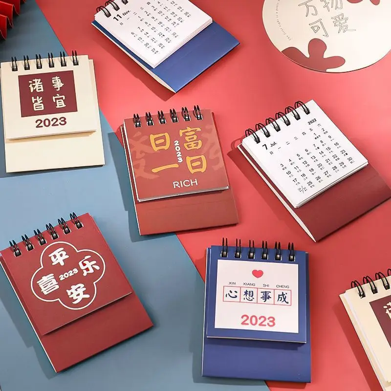 

Маленький настольный календарь, новинка 2023, вдохновляющий текст, ученический Творческий календарь, миниатюрный портативный ежемесячный фотоальбом