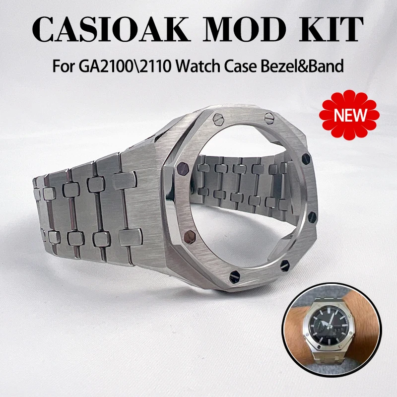 NEW Gen3 GA2100 Casioak Mod kit Modification Kit Metal Case Bezel Frame For Casio G shock ga2110 Metal Rubber Strap Accessories enlarge