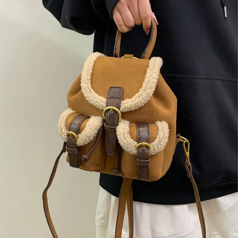 Маленький милый женский рюкзак из искусственной кожи в стиле ретро новинка 2024