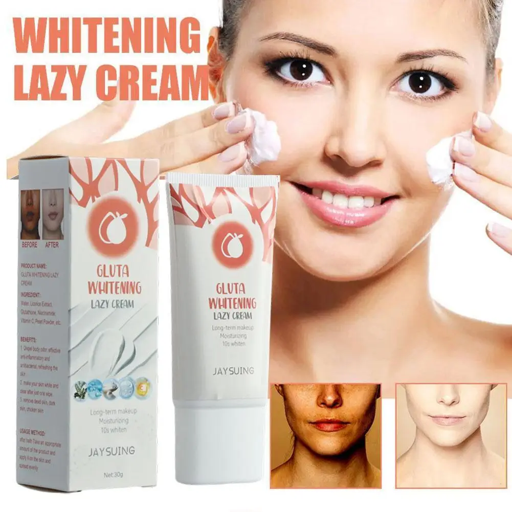 

Lazy Whitening Cream Firming Moisturizing Lifting And Repairing The Skin Brightening Complexion Whitening Face Skincare 2pcs