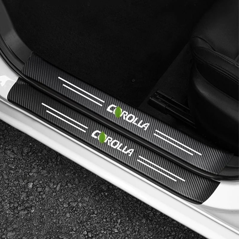 

Применим для Toyota Corolla порог машины Strip, углеродное волокно, устойчивая к царапинам износостойкая Защита задней панели двери, защитная липкос...