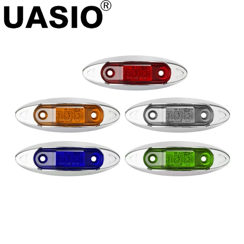 

2pcs 3LED 12V/24V Mini Oval Clear Car Trailer Truck Clear Side Marker Lamp Indicator Lorry Turn Signal 5 Colors Waterproof Light