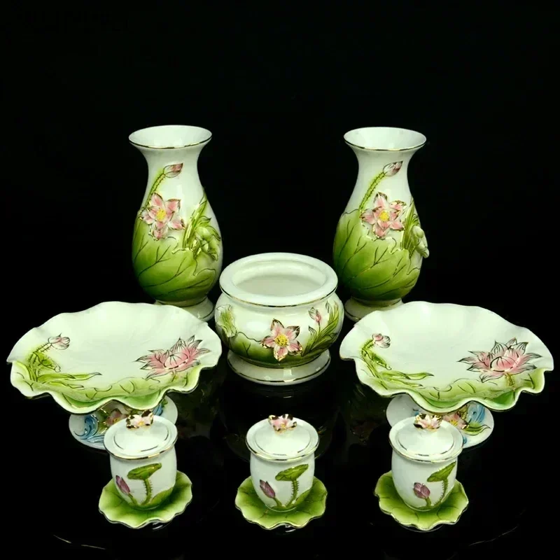 Креативная керамическая курильница для благовоний с золотым цветком лотоса