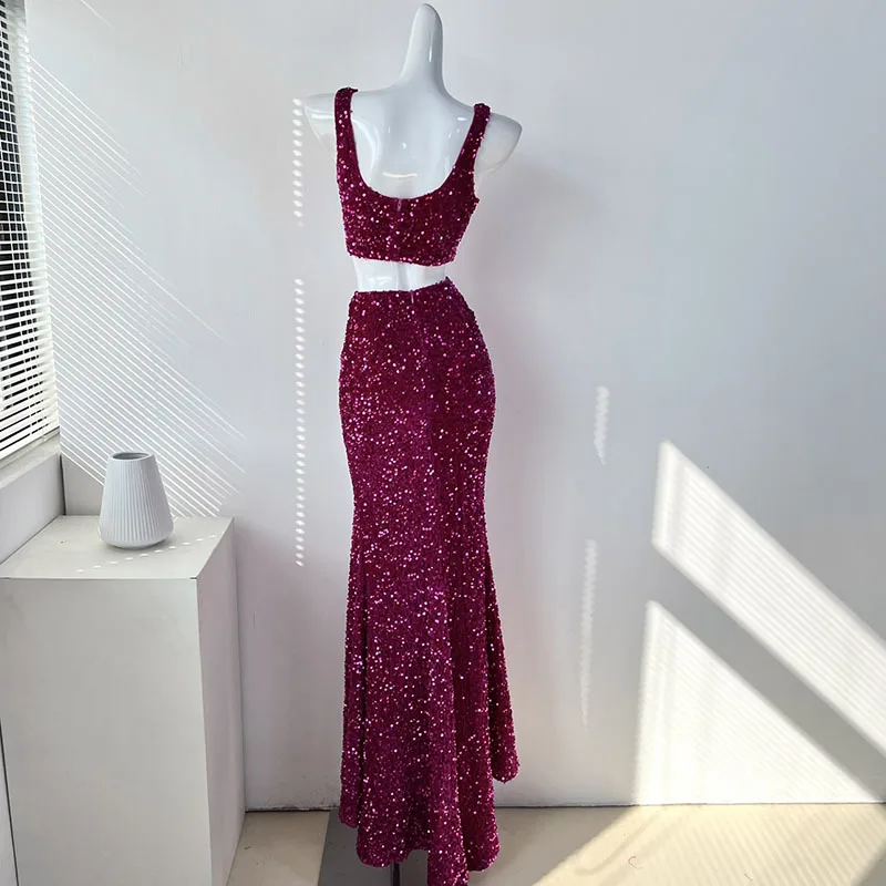 ЛWAIXS сексуальный топ и юбка из полиэстера