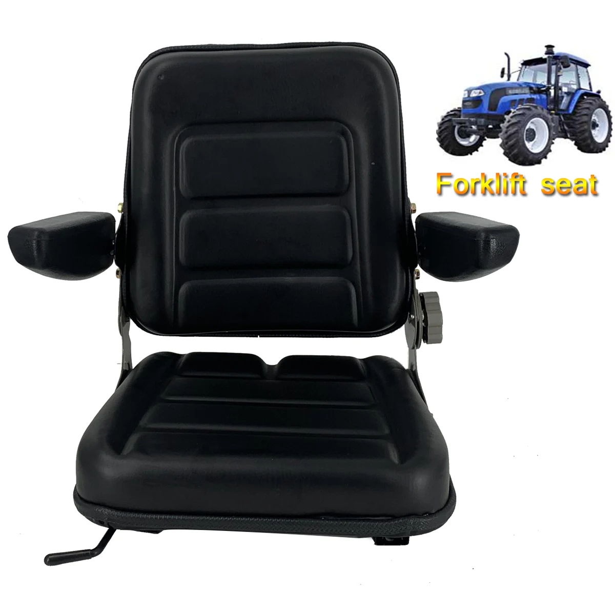 

Universal Forklift Truck Seat With Sliding Track And 140° Adjustable Back For Vehicle, Tractor, Skid Loader, Excavator, Digger