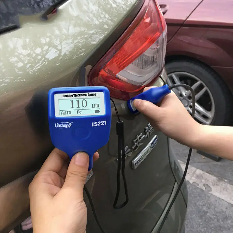 LS221 Digital Automotive paint Thickness Meter Handheld Fe/NFe Type Coating Gauge With 0 to 2000um Measuring Range
