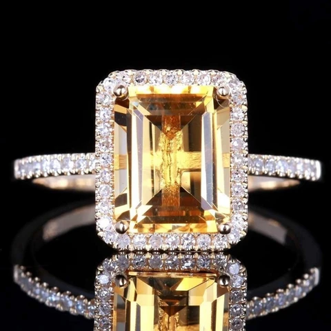 Женские кольца CiNily из натурального желтого цитрина, модные серебряные обручальные кольца, эксклюзивные ювелирные изделия, оптовая продажа