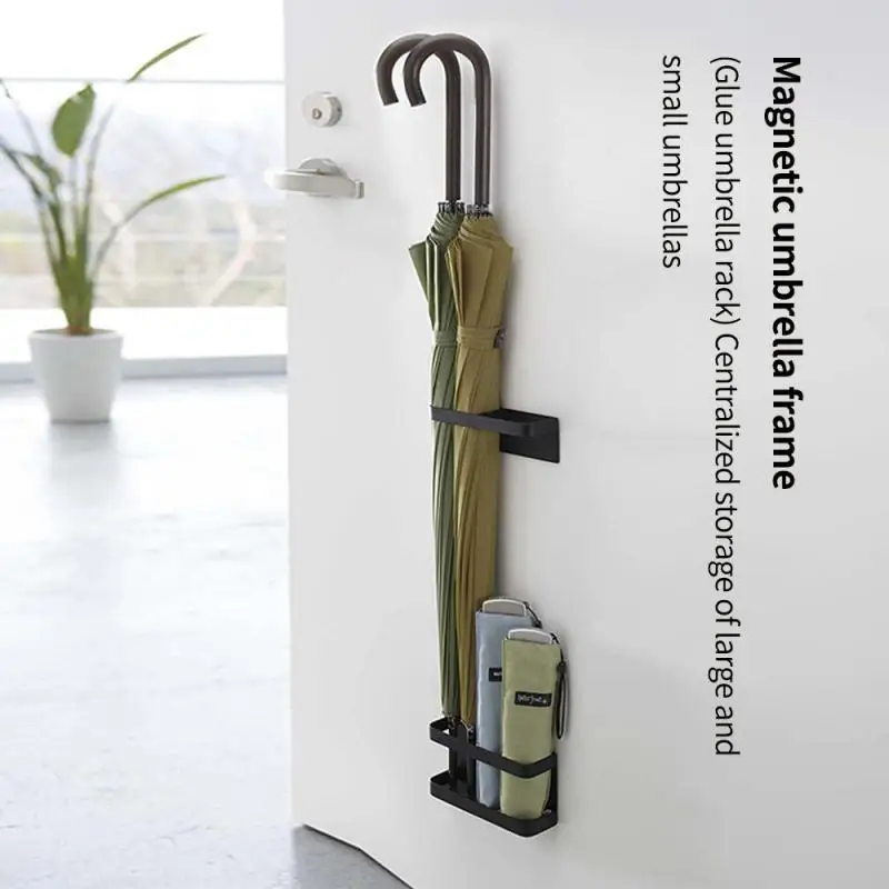 

Household Magnetic Suction Shelf Non-Perforated Wall-Mounted Storage And Finishing Holders Household Umbrella Storage Rack