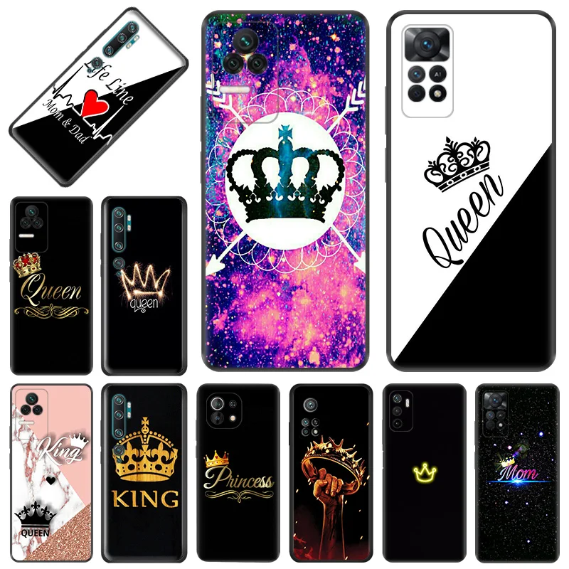 

Силиконовые черные чехлы для телефонов Xiaomi 13 Pro 12x12s Ultra 12t a2 Lite cc9 cc9e Redmi 12C K50 k60 Королевский чехол с короной