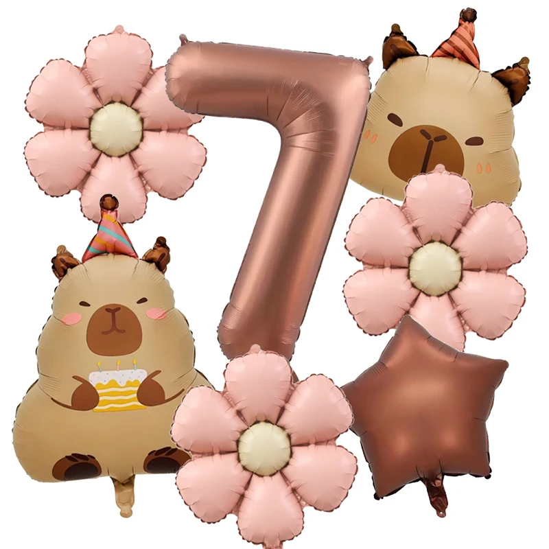 

Набор шаров-капибары цвета карамель 7 шт.