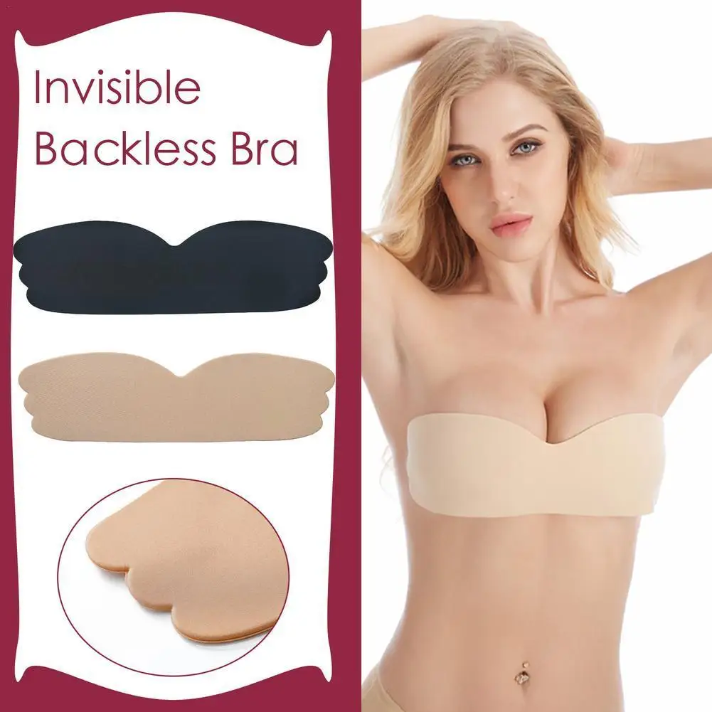 

Силиконовый бюстгальтер с эффектом пуш-ап, невидимый бюстгальтер без бретелек, самоклеящаяся накладка на соски, бюстгальтер с большой груд...