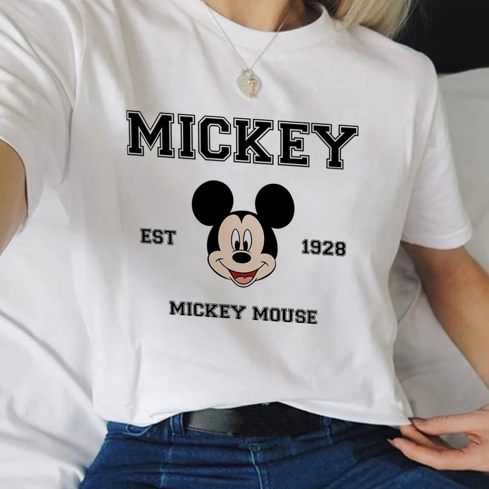 

Disney Est 1928 Mickey Mouse T-Shirt Femme Summer 2022 Vacation White Top Short Sleeve Spain Streetwear Fashion Ropa Mujer Urban