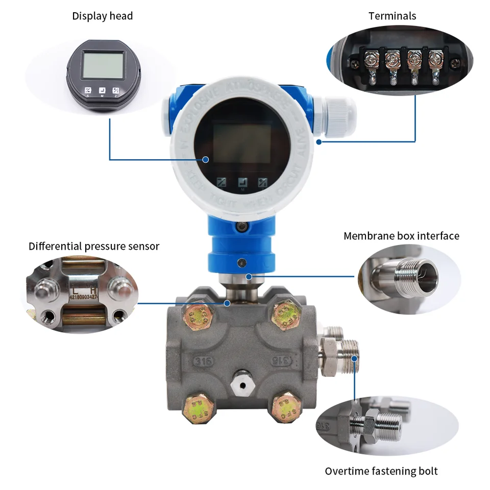 

Explosion Proof Smart Differential Pressure Transmitter 4-20mA For Liquid Gas Steam