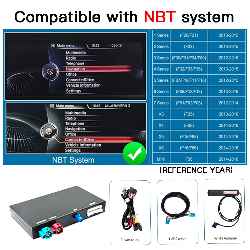 

Автомодуль BMW Wireless CarPlay Android NBT System 1, 2, 3, 4, 5, 6, 7 серии X1 X3 X4 X5 X6 MINI F56 F15 F48 F10 F20 F21 F30 F31
