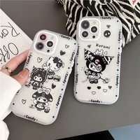 2022 bandai hello kitty kuromi phone case for iphone 11 12 13 pro max x xs xr 7 8 plus shockproof cover