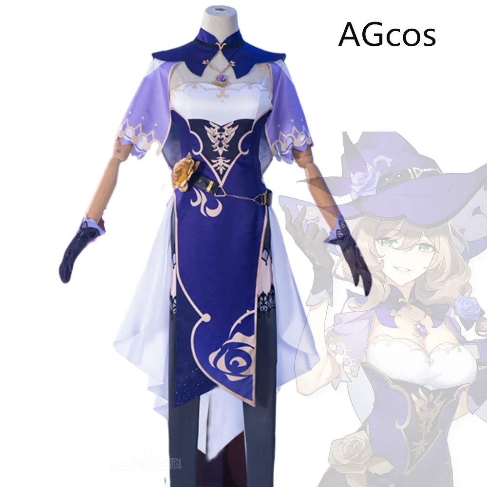 

AGCOS Game Genshin Impact Magician Lisa Cosplay Costume Female Sexy Outfits Christmas Cosplay