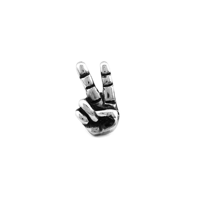 

Creative Jewelry Unisex Stainless Steel Stud Earrings Win Gesture Earring for Men Hiphop Rock Accessories