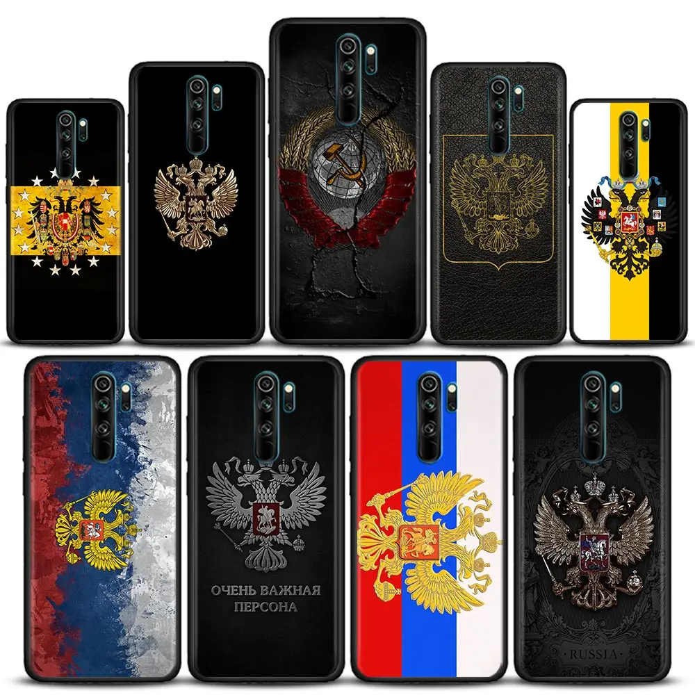 

Funda Case for Redmi K40 K40S K50 6 6A 7 7A 8 8A 9 9A 9C 9T 10 10C PRO PLUS Gaming Case Coque Two-Headed Eagle Flag Of Russia