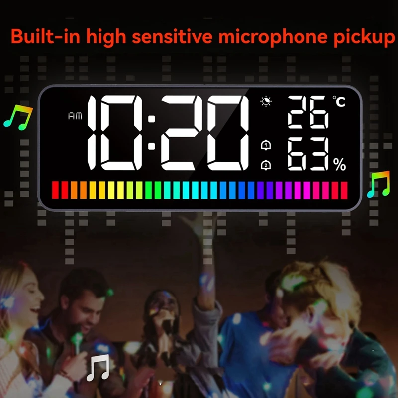 Светодиодный будильник звукосниматель спектра электронные часы функция