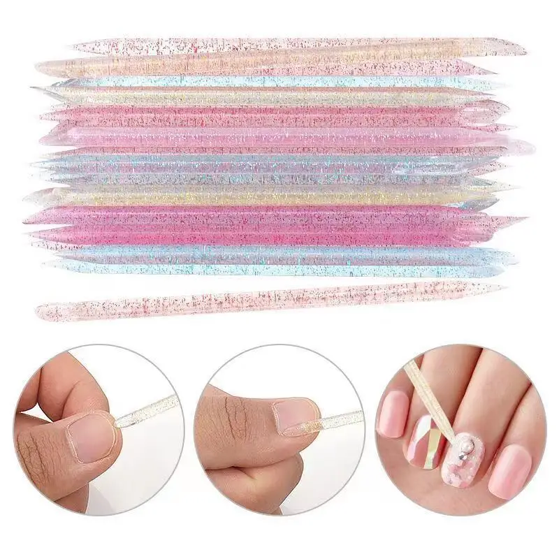 

50Pcs/Pack Bagged Double Head Manicure Eyelashes Assistant Colorful Crystal Rod Nail Point Drill Rod Manicure Tools Wholesale&18