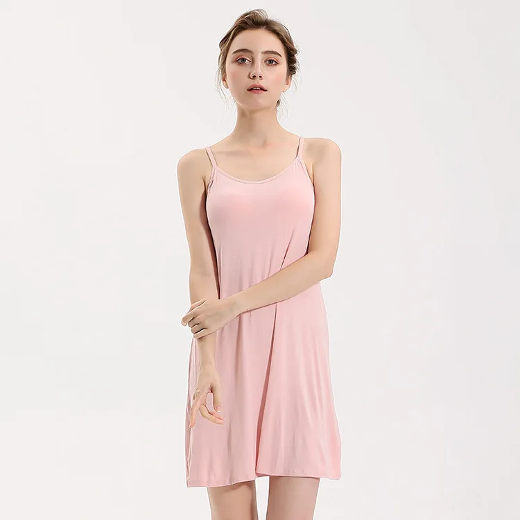Summer New Women's Nightdress Suspenders with Chest Pad Home Service Sexy Sleepwear Women Nightwear Sleep Tops Night Gown