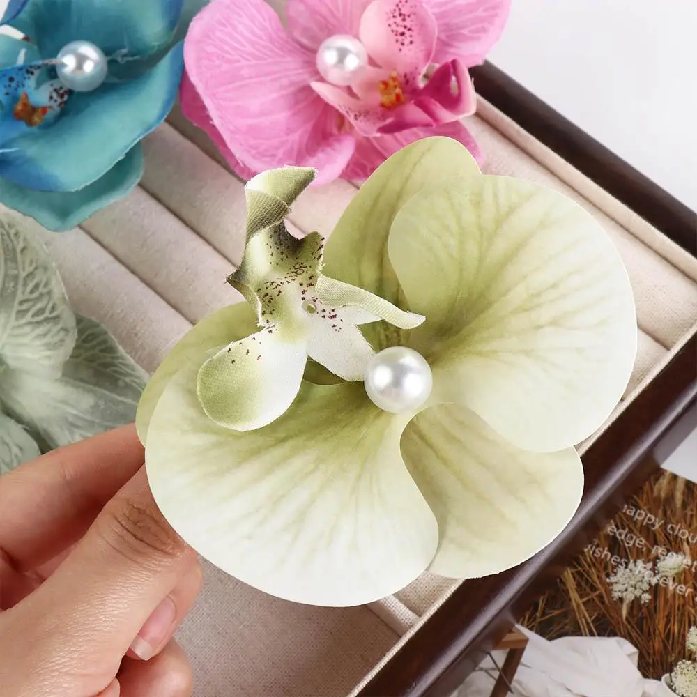 Розовая заколка для волос с цветком орхидеи украшение головной убор орхидеей