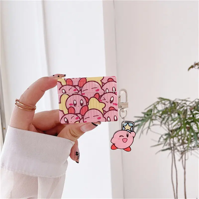 

Bandai Kirby Cartoon Earphone Case for AirPods 1 2 Pro Anti-fall Case for AirPods 3 Square with Hook Bluetooth-Compatible