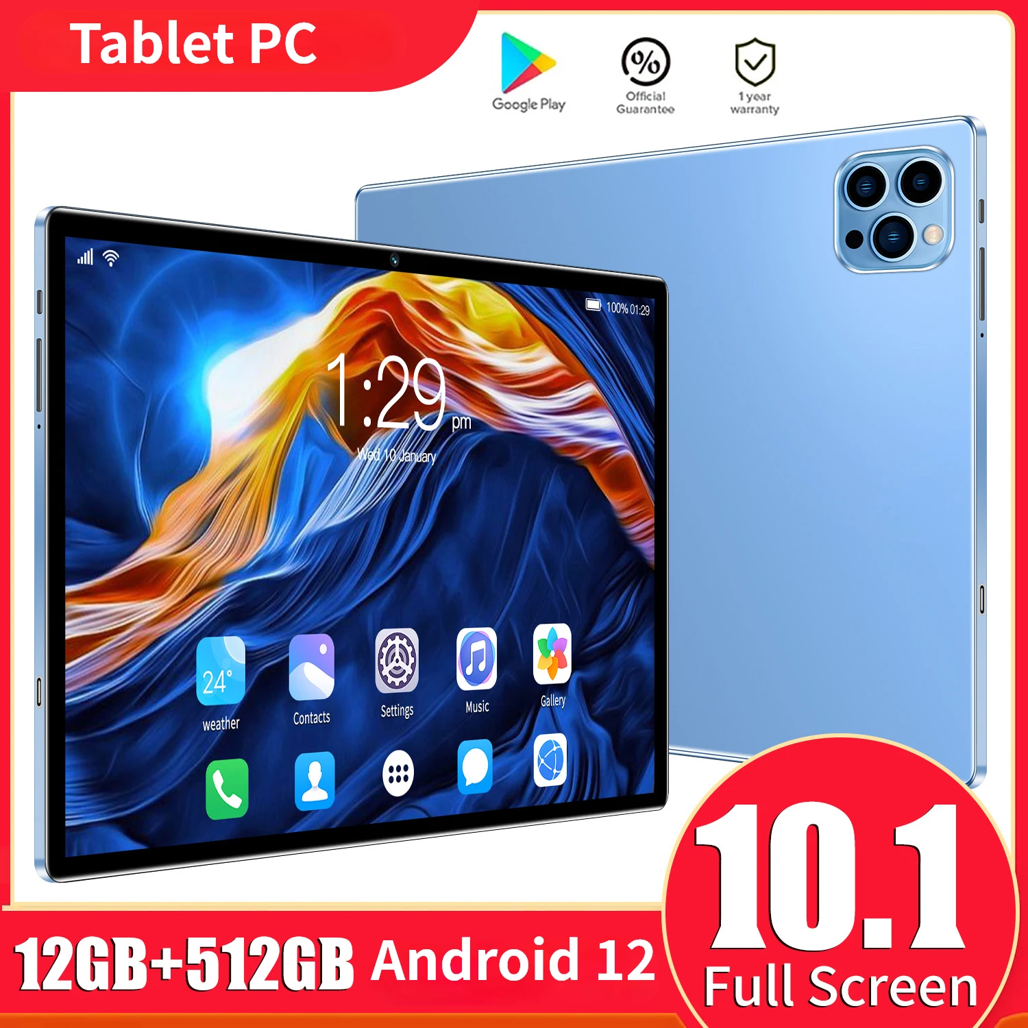 Новинка 2024 телефон Android 12 0 Гб ОЗУ 512 ПЗУ HD экран планшетный ПК поддержка двух