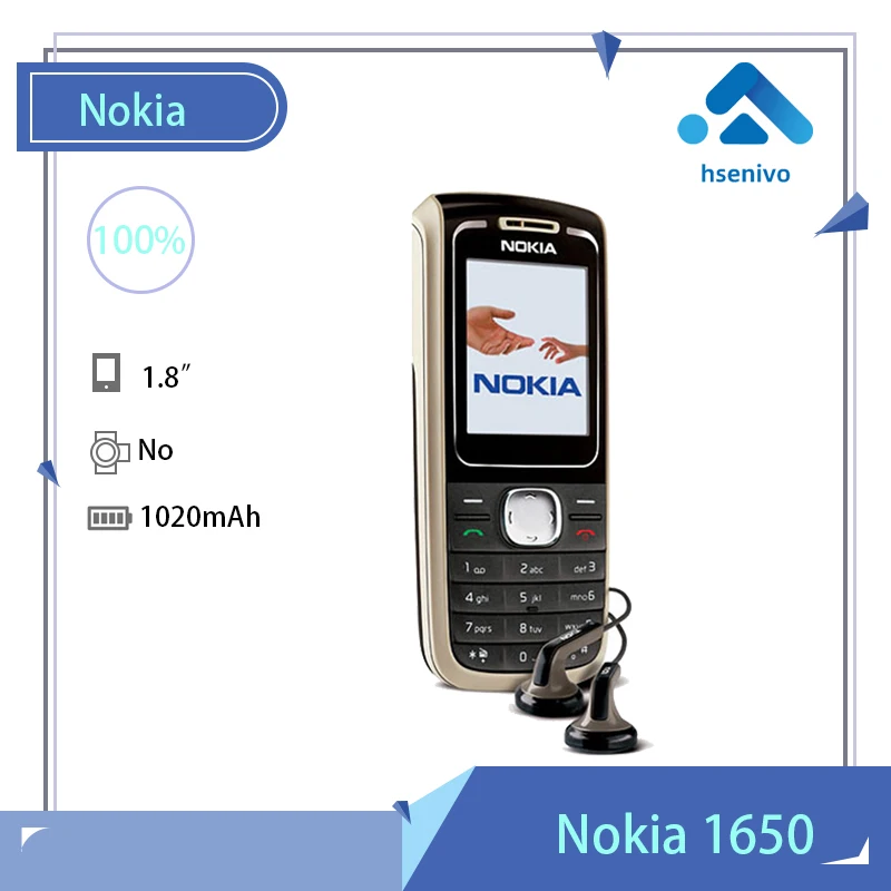 

Nokia 1650 Восстановленное-перепрошитый Nokia 1650 1,8 дюймов FM радио Мобильный телефон 1020 мАч батарея Восстановленное Бесплатная доставка