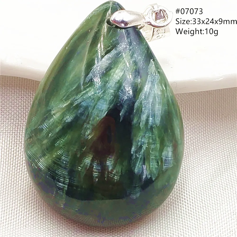 

Natural Green Seraphinite Pendant Necklace Water Drop Charm Women Men Gemstone Seraphinite Jewelry Fashion Beads AAAAAA