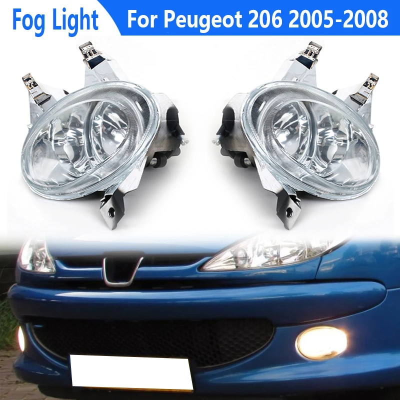 Car Front Fog Lamp Fog Light Front Bumper Lamp Reflector Light Driving Anti Fog Light For Peugeot 206 2005 2006 2007 2008