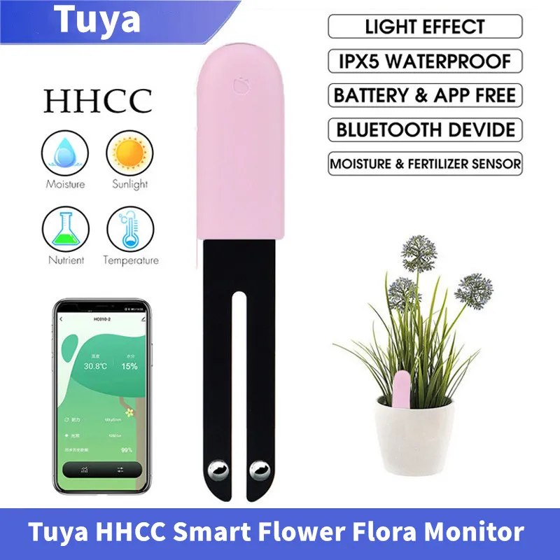 

Tuya HHCC Flower Monitor Global Version Flora Monitor Garden Care Plant Grass Soil Water Fertility Smart Tester Sensor Detector