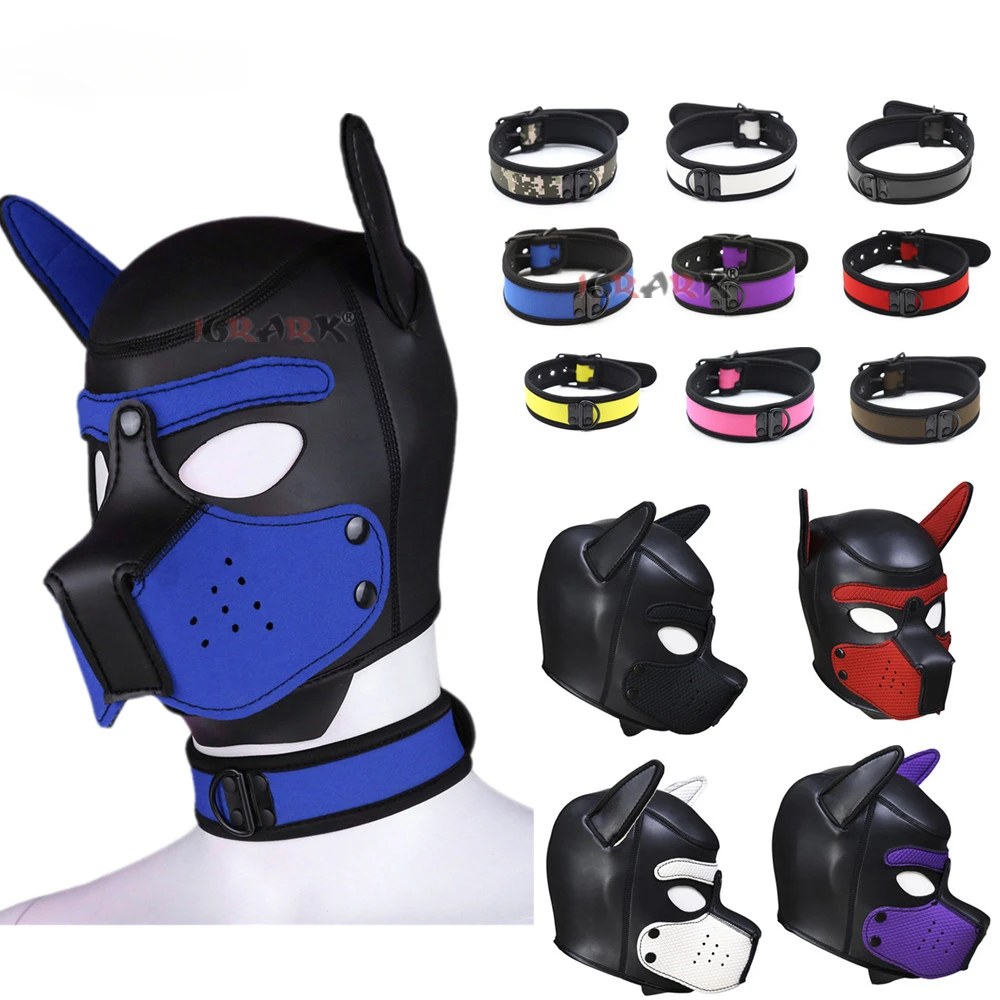 

Сексуальная женская маска для косплея собаки щенка головной убор мастер SM ролевые игры шлем ошейник БДСМ бондаж игры для взрослых секс-игрушки для пар