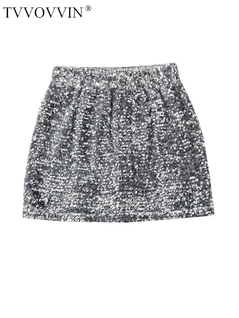 

TVVOVVIN летняя прямая юбка с блестками для девушек эластичная прямая облегающая сексуальная модная короткая юбка с запахом Z0RY