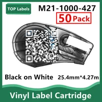 50PK Self Lam Vinyl Maker M21-1000-427 25.4mm*4.27m Wire Wrap for Control, Electrical Panels,Datacom Cable Labeling,Labeller