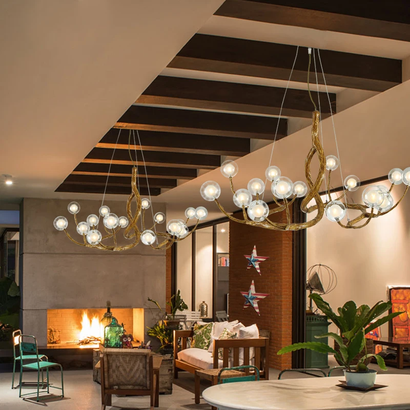 Современная стандартная молекулярная люстра в виде ветки дерева винтажная