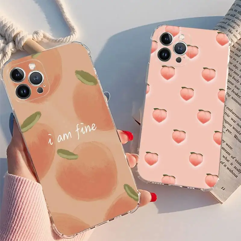 

Summer day Peache Phone Case For iPhone XR X XS Max 14 13 Pro Max 11 12 Mini 6 7 8 plus SE 2020 Printing Cover