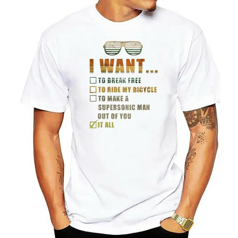 

Мужская футболка с надписью «I Want It All Music»