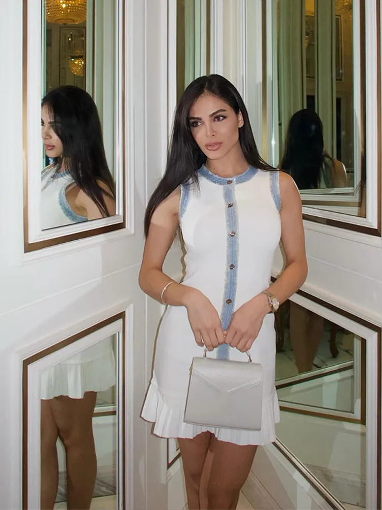 Женское белое льняное платье Chin.Sweety